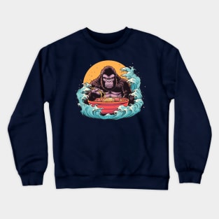 gorilla eat ramen Crewneck Sweatshirt